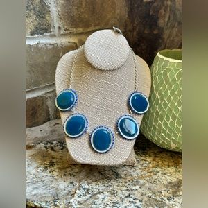 Ballet Silver Blue Chunky Gemstone Necklace